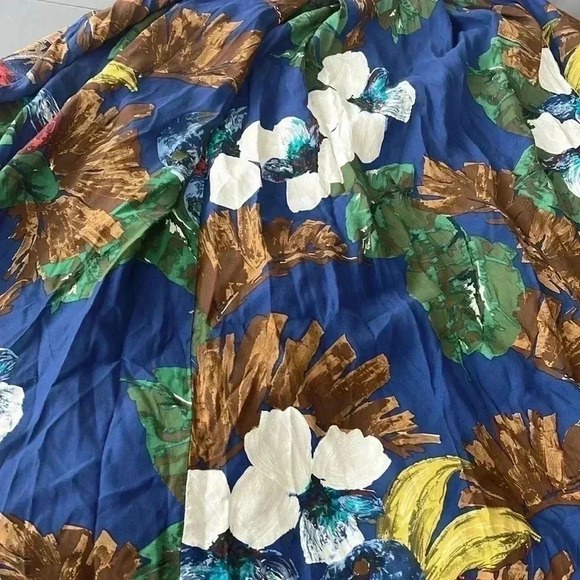 [S]Vintage BOA France Cross Shoulder Belt Open Back Floral Print  Mid Dress - Picture 16 of 16